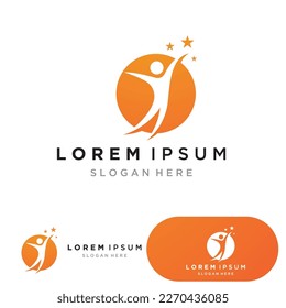 People star success logo and symbol vector