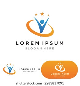 People star success logo and symbol vector