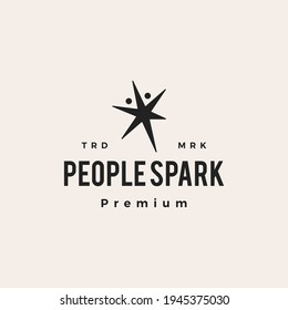 people stark light hipster vintage logo vector icon illustration