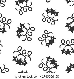 People with stars icon in flat style. Businessman rating vector illustration on white isolated background. Quality information seamless pattern business concept.