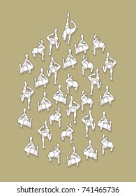 People start running top view graphic vector