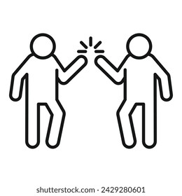 People street clap icon outline vector. Avoid contact. Social crowd distance