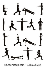 People stretching body