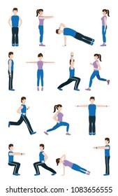 People stretching body