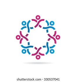 People In Strong Network Icon Logo Template