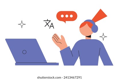 People study set. Education, knowledge concept. Students learn online. Computer science, information technology, language and business courses. Flat vector illustrations isolated on background