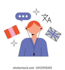 People study set. Education, knowledge concept. Students learn online. Computer science, information technology, language and business courses. Flat vector illustrations isolated on background