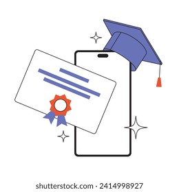 People study set. Education, knowledge concept. Students learn online. Computer science, information technology, language and business courses. Flat vector illustrations isolated on background