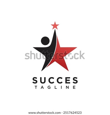 People succes icon vector logo design with creative unique fresh concept Premium Vector