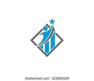 People Success Financial Creative Logo Design Template. Finance And Credit Logo Icon Elements.