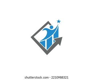 People Success Financial Creative Logo Design Template. Finance And Credit Logo Icon Elements.
