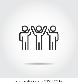 people success icon hands up vector illustration
