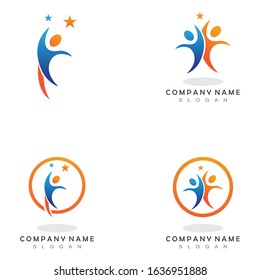 people success logo template vector icon