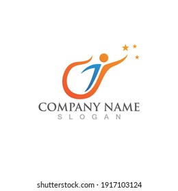 People success star logo character sign illustration vector design