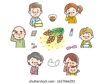 People suffering from hay fever