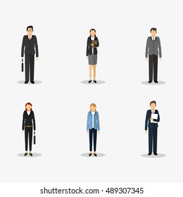 people in suit with business related icons image 