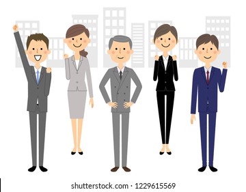 People Suit Illustration Business Team Stock Vector (Royalty Free ...