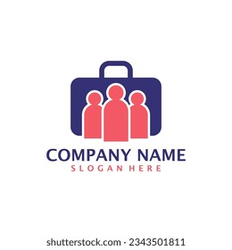 People Suitcase logo design vector. Suitcase logo design template concept