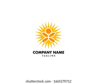 People Sun Logo Template Design