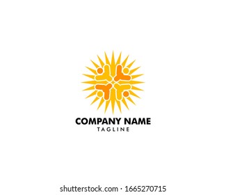 People Sun Logo Template Design