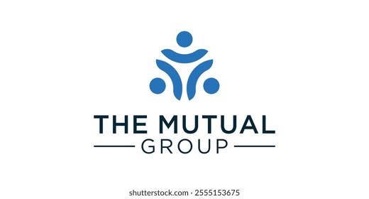 People support and hope symbol.Human logo, mutual aid icon, people together abstract logotype. 
