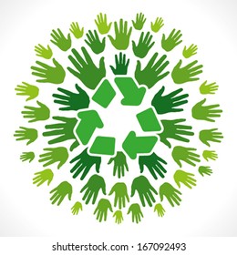 people support recycle concept background vector
