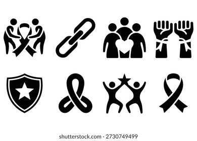 People support unity strength and awareness symbols