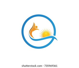 People surfing logo design