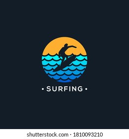 people surfing logo silhouette abstract