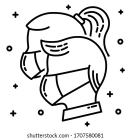 People with surgical masks linear icon medical concept