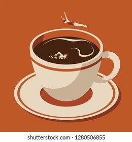 People swimming in a cup of coffee