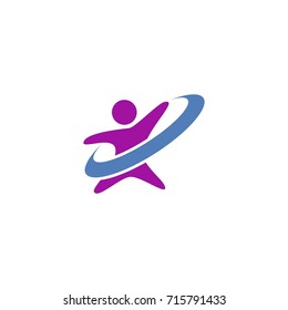 People with swoosh logo