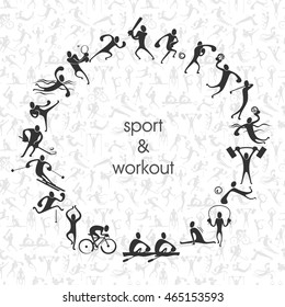 people symbols of different sport activities