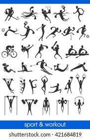 people symbols, representing different sport activities and athletics