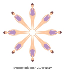 People synchronized swimming icon cartoon vector. Synchro swim. Sport team