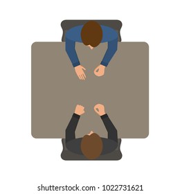 People at the table, interior for cafe icon vector illustration.