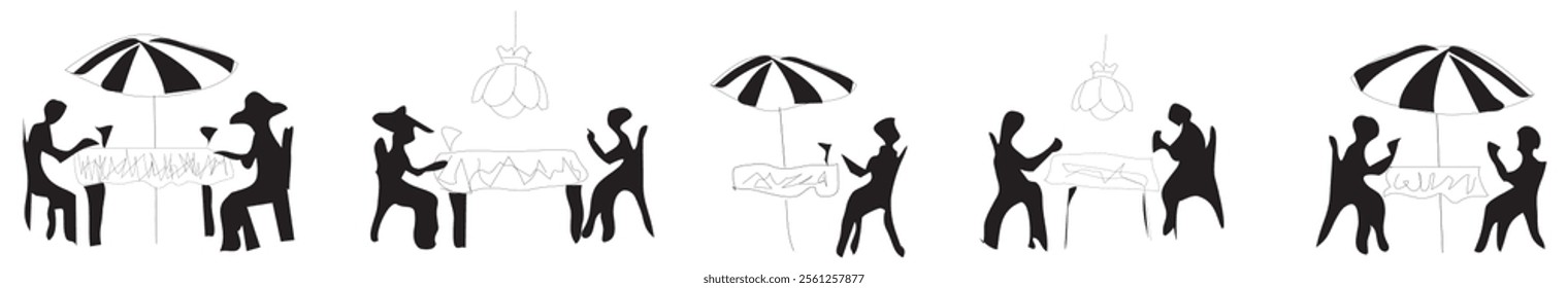 people at the table, talking, communication, icon, vector illustration eps10