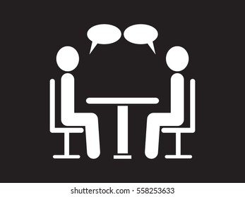 people at the table, talking, communication, icon, vector illustration eps10
