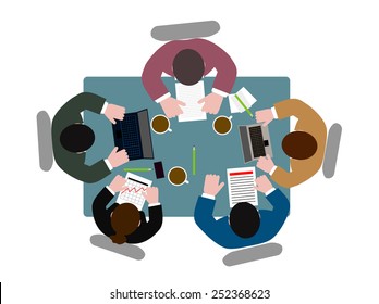 people  at  table the top view