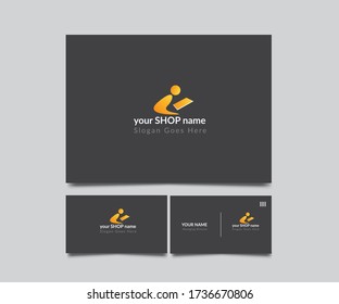 people and tablet shaped logo design for online academy and online shop.