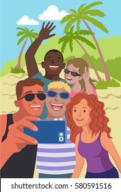 People Taking Group Selfie