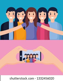 people taking selfie