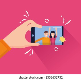 people taking selfie