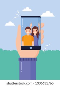 people taking selfie