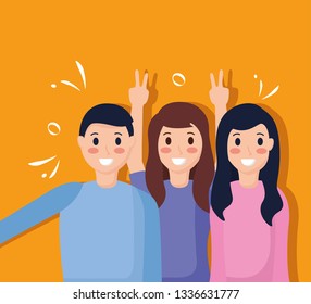 people taking selfie