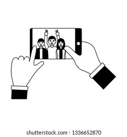 people taking selfie