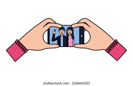 people taking selfie