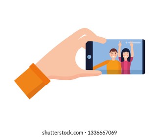 people taking selfie
