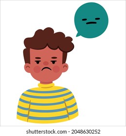 people are taking thinking with emoticon expressions. flat design style minimal vector illustration.