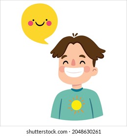 people are taking thinking with emoticon expressions. flat design style minimal vector illustration.
